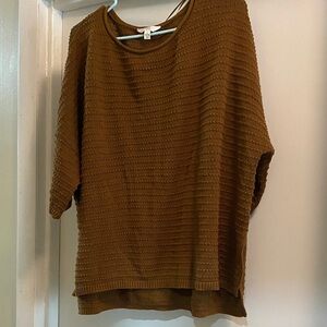 Time and Tru Women's Textured Brown Sweater
